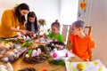 Spending time preparing for Easter together with kids Royalty Free Stock Photo