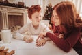 Close up of careful mother helping her child with drawing Royalty Free Stock Photo