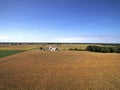 Spent Cornfields and Farm Royalty Free Stock Photo