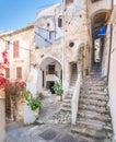 Summer view in Sperlonga, Latina Province, Lazio, central Italy. Royalty Free Stock Photo