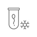 Sperm bank, spermatozoon freezing line icon.