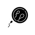 Sperm black icon, vector sign on isolated background. Sperm concept symbol, illustration Royalty Free Stock Photo