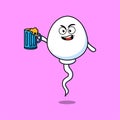 Sperm cartoon mascot character with beer glass