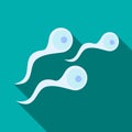 Sperm cells icon, flat style Royalty Free Stock Photo