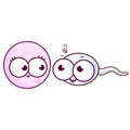Sperm and egg cell cartoon. Vector illustration Royalty Free Stock Photo