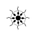 Black solid icon for Sperm and egg, fertile and genetic