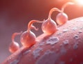 Sperm Entering Egg Fertility Microscopic Cellular Fertilization Microscopic Process Royalty Free Stock Photo