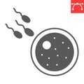 Sperm fertilizing egg cell glyph icon