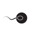 Sperm fertilizing egg cell icon