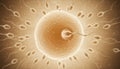 Sperm fertilizing human egg cell concept for reproduction Royalty Free Stock Photo