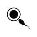 Sperm icon.  fertilization egg cell icon Royalty Free Stock Photo