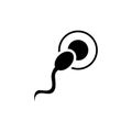 Sperm Icon In Flat Style Vector For Apps, UI, Websites. Black Icon Vector Illustration