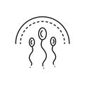 Black line icon for Sperm, medical and fertility