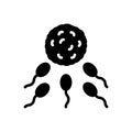 Black solid icon for Sperm, fertile and genetic