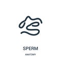 sperm icon vector from anatomy collection. Thin line sperm outline icon vector illustration. Linear symbol for use on web and