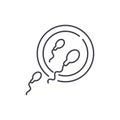 Sperm line icon concept. Sperm vector linear illustration, symbol, sign Royalty Free Stock Photo