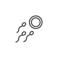 Sperm and ovum line icon