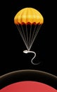 Sperm parachuting on an egg and representing fertility and fecundation Royalty Free Stock Photo