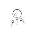 Sperm, pregnancy hand drawn icon. One of the women health icons for websites, web design, mobile app Royalty Free Stock Photo