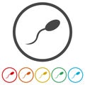 Sperm sign icon. Fertilization or insemination symbol Royalty Free Stock Photo