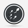 Sperm sign icon. Fertilization symbol. Royalty Free Stock Photo