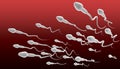 Sperm Swimming Perspective Royalty Free Stock Photo