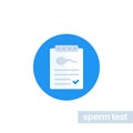 Sperm test results icon, vector