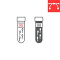 Sperm in test tube line and glyph icon