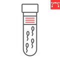 Sperm in test tube line icon
