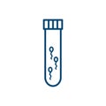 Sperm test tube line icon, vector color illustration