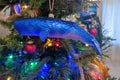 Sperm whale Christmas xmas tree glass hand made artisanal ball Royalty Free Stock Photo