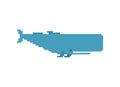 Sperm whale pixel art 8 bit. pixelated cachalot big whale 8bit