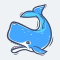 Sperm whale sea life vector illustration Royalty Free Stock Photo