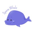 Sperm whale. Sticker for kids. Child fun icon. Royalty Free Stock Photo
