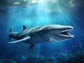 Ai Generated illustration Wildlife Concept of Sperm Whale Underwater