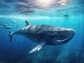 Ai Generated illustration Wildlife Concept of Sperm Whale Underwater