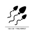 Spermatozoa egg black glyph icon