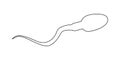 Spermatozoa icon. Human sperm cell in outline style. Men fertility, semen test, spermatozoon analysis concept. Vector