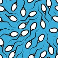 Spermatozoa seamless pattern.