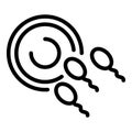 Spermatozoid icon, outline style