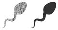 Spermatozoon Mosaic of Binary Digits Royalty Free Stock Photo