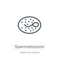 Spermatozoon icon. Thin linear spermatozoon outline icon isolated on white background from health and medical collection. Line