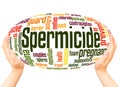 Spermicide word cloud hand sphere concept