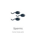 Sperms icon vector. Trendy flat sperms icon from human body parts collection isolated on white background. Vector illustration can