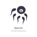 sperms outline icon. isolated line vector illustration from human body parts collection. editable thin stroke sperms icon on white