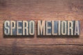 Spero meliora wood Royalty Free Stock Photo