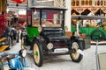 SPEYER, GERMANY - OCTOBER 2022: green DETROIT ELECTRIC M 1907 1938 antique retro car in the Technikmuseum Speyer