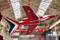 SPEYER, GERMANY - OCTOBER 2022: red Dornier Alpha Jet 33 military aircraft in the Technikmuseum Speyer