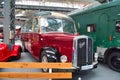 SPEYER, GERMANY - OCTOBER 2022: red Mercedes-Benz O 3500 retro bus in the Technikmuseum Speyer