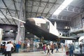 SPEYER, GERMANY - OCTOBER 2022: white black Buran spacecraft 11F35 1K the first Soviet Russian spaceplane shuttle 1989 in the